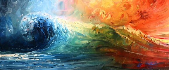 Chromatic waves crash against the shores of perception, igniting the imagination with their radiant intensity.