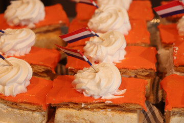 Orange tompouce pastry for Dutch King´s Day - 780625594