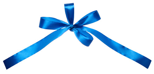 Blue bow for decoration on isolated background
