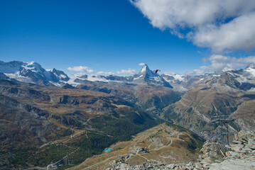 Matterhorn view with paraglider