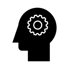 silhouette of a person with gear on his head
