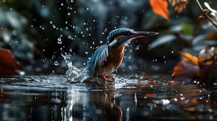 Enchanting Elegance: A Captivating Capture of a Colorful Kingfisher - Powered by Adobe