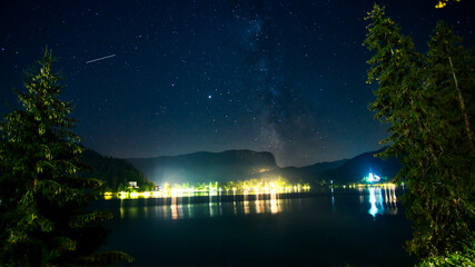 Milky Way and lake