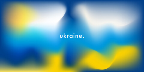 Ukraine colors mesh background for no war concept. Gradient backdrop. Soft blurry white, yellow and blue texture. Vector aesthetic for social media templates and graphic design - 780628519