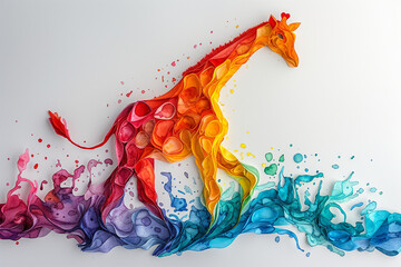 watercolor style of a giraffe