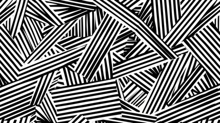 seamless pattern of black and white lines in the shape of triangles 