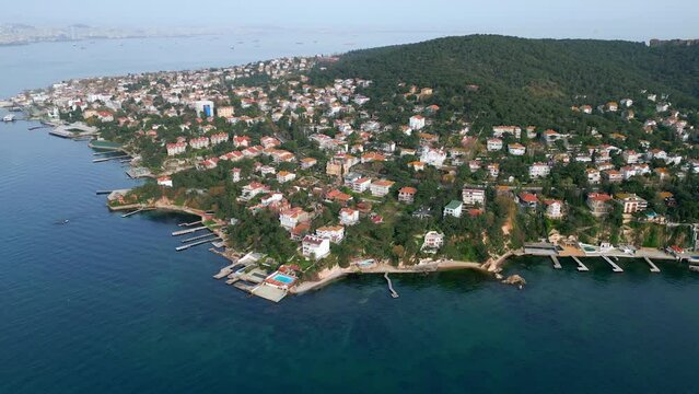 Aerial view of a prinsess island buyukada in Istanbul, Turkey