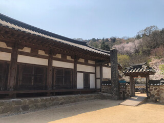 Korean traditional architectural scenery photos