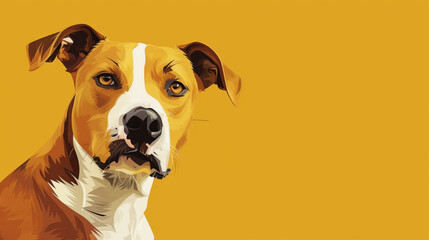Vibrant Vector Portrait of a Jack Russell Terrier on a Golden Background