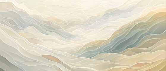 Obraz premium A mesmerizing depiction of ethereal landscapes, with undulating hills and valleys that resemble flowing ribbons in white blue green yellow and red