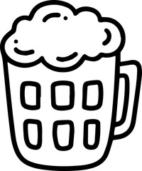 beer glass cup cartoon line doodle