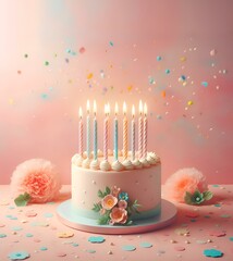 Birthday background with cake