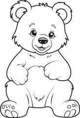 Cartoon Bear coloring page vector illustration