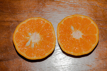 Fresh sliced oranges, ready for consumption
