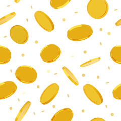 Golden coins seamless pattern