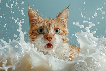 cat kitten in white milk - 780639389