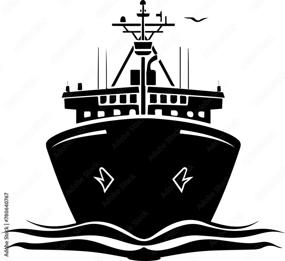 Wall mural silhouette of a ship