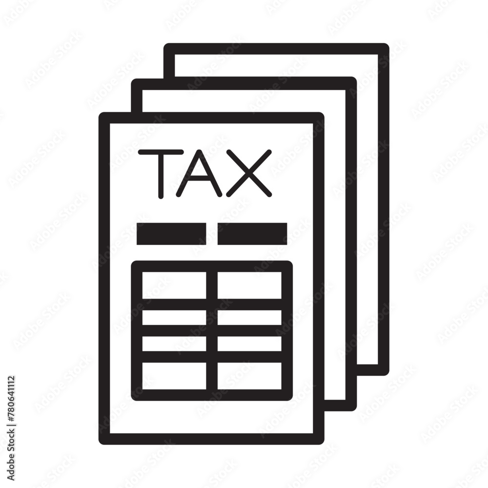 Sticker tax day documents icon