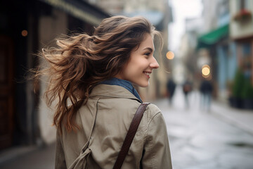 Fototapeta premium Creative Generative AI technology picture of happy people surrounded by spring blossom enjoying great day