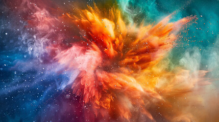Obraz na płótnie Canvas A powdery rainbow swirl transforming into a mesmerizing sequence,