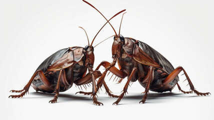 Cockroach, Cockroaches Close Up on White Background
