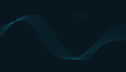 Abstract vector background with blue wavy lines. Blue wave background. Blue lines vector illustration. Curved wave. Abstract wave element for design.
