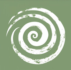 Sage Green Bliss: Embracing the White Koru Swirl