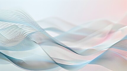 Softly Flowing Pastel Melody Lines for Soothing and Dreamy Abstract Background