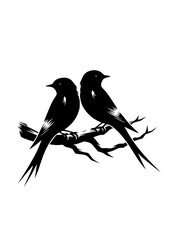 Birds on Branches svg, Flock of Birds SVG, Birds SVG, Silhouette, Birds Cut File, Cricut, Branch svg, Bird on a Tree Branch
