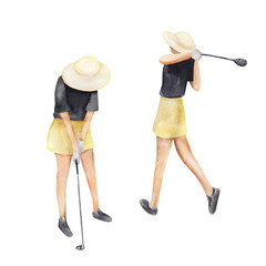 woman golf players