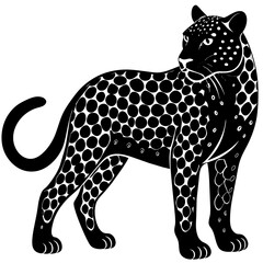 black-leopard-silhouette vector design 