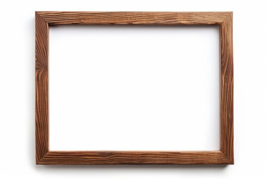 Large wooden frame isolated on a white background.