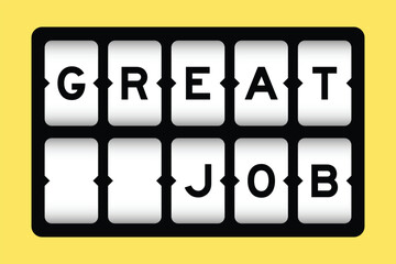 Black color in word great job on slot banner with yellow color background