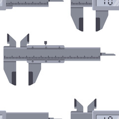 Calipers vector cartoon seamless pattern.