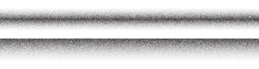 Noise gradient strip. Grain gradation line. Dot pattern texture. Grunge sand dust.