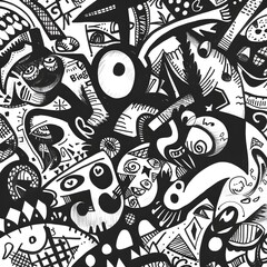 Energetic Doodle Dynamics:A Spontaneous Mix of Shapes and Textures for a Captivating Presentation