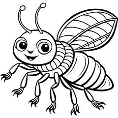 coloring-page-for-kids--cute-insect-flea