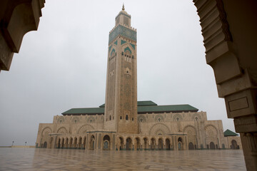 Fototapeta premium Morocco Casablanca Hassan Mosque II on a sunny spring day