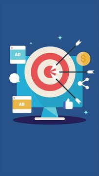 Retargeting on social media advertising, Target marketing campaign, Social media audience targeting strategy, vertical video animation clip.