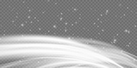 Cold winter wind texture. Holiday vector blizzard. Christmas effect of a cold blizzard. Vector PNG - obrazy, fototapety, plakaty