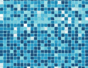 Blue Swimming Pool Mosaic Tile Abstract Texture Pattern Background. 