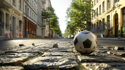 soccer ball in a street