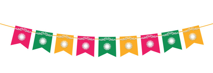 Cinco De Mayo celebrating card with bright bunting flags  . Cinco de mayo bunting element. EPS 10 