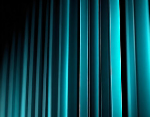 Mesmerizing cyan vertical lines blur against a deep black backdrop, evoking a sense of dynamic energy and futuristic innovation