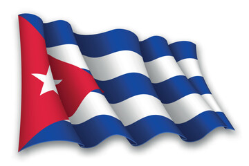 Realistic waving flag of Cuba