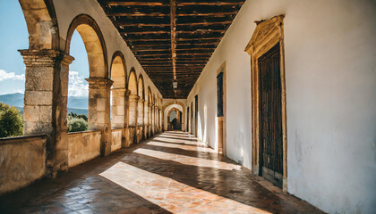 Old interior hallway of a Spanish estate.
