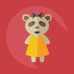Flat modern design with shadow icons panda girl vector image