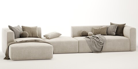 3d render. sofa isolated on white	