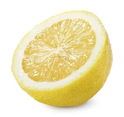 Tuinposter Half of lemon isolated on white. Citrus fruit © New Africa