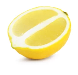 Deurstickers Half of fresh lemon isolated on white © New Africa